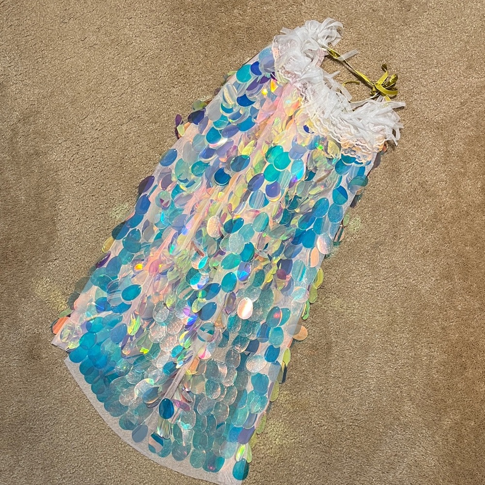 Iridescent Sequin Costume Cape